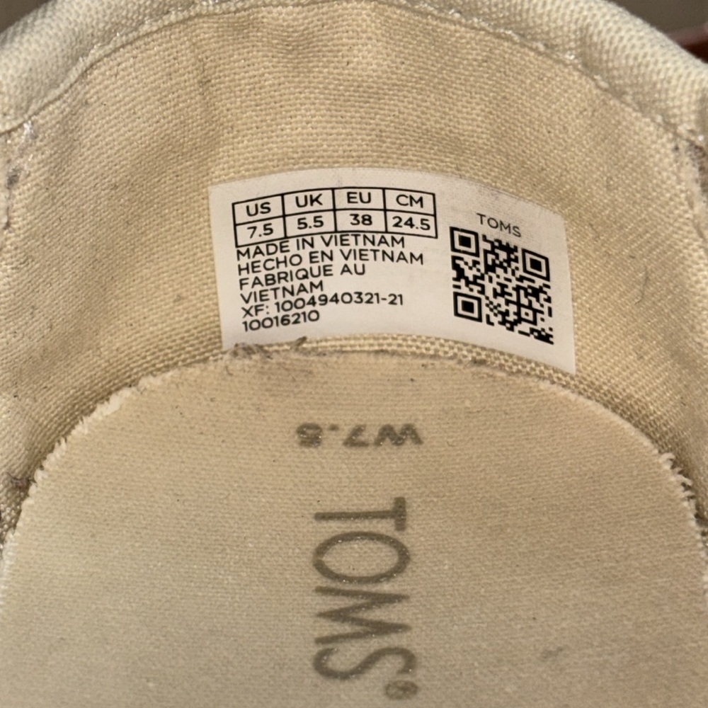Toms Womens Alpargatas Rose Gold Metallic Hibiscus Floral Lace Size 7.5 … - Picture 4 of 15